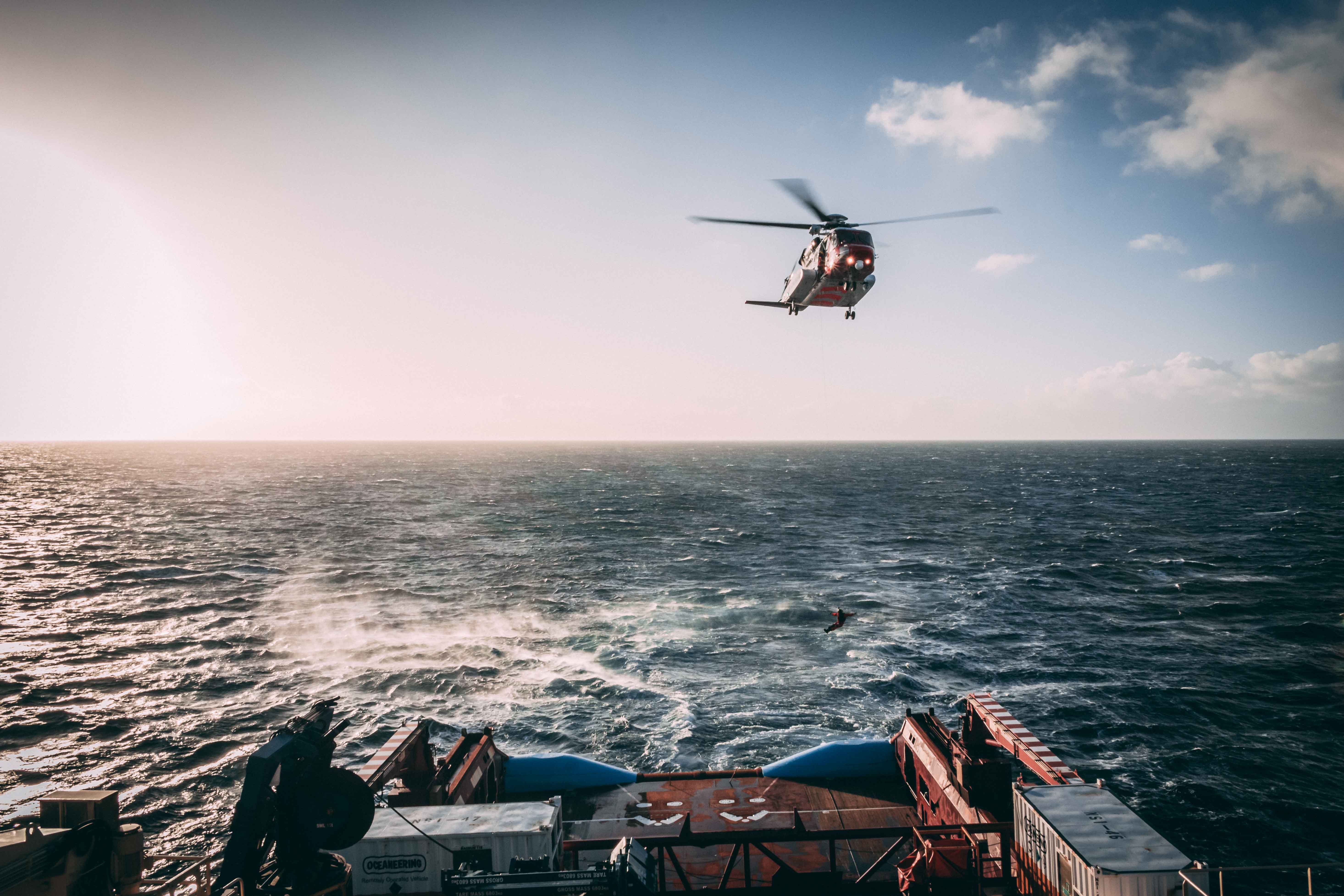 individual airlifted by helocopter